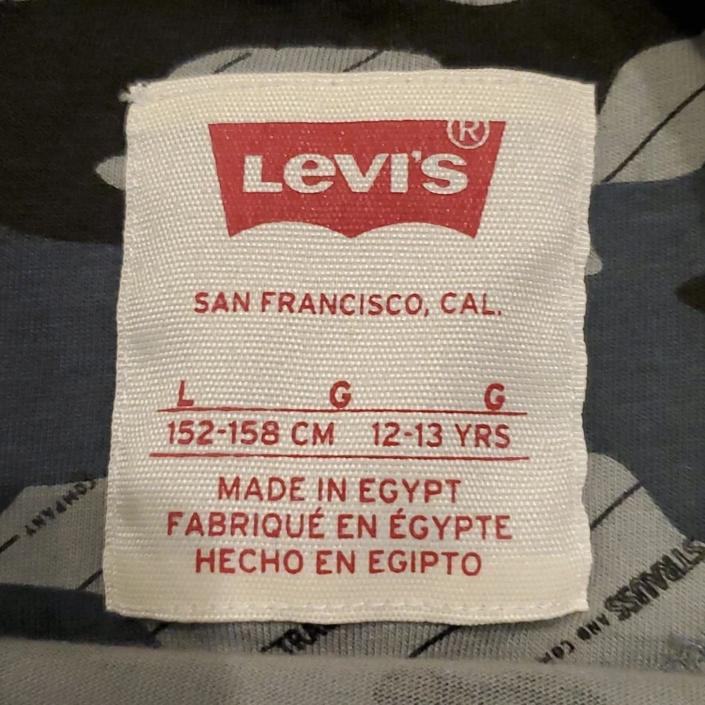Boys Levi's green & black camo long sleeve shirt size L